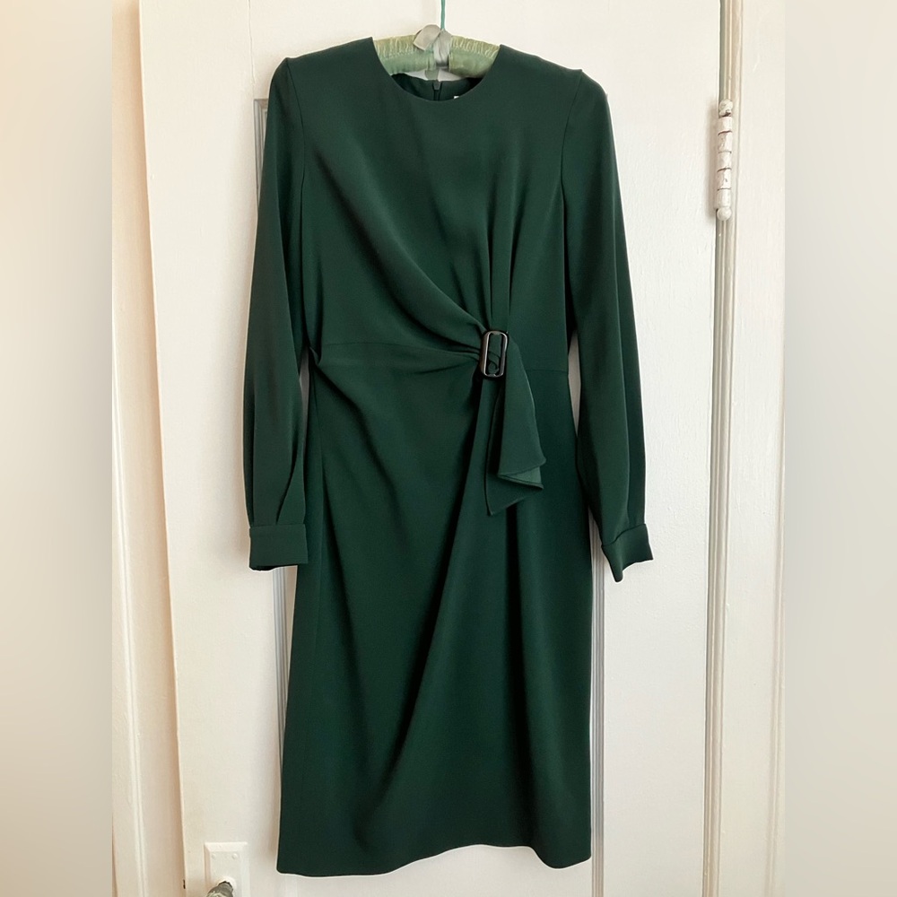 The Fold Forest Green Long-Sleeve Dress EUC